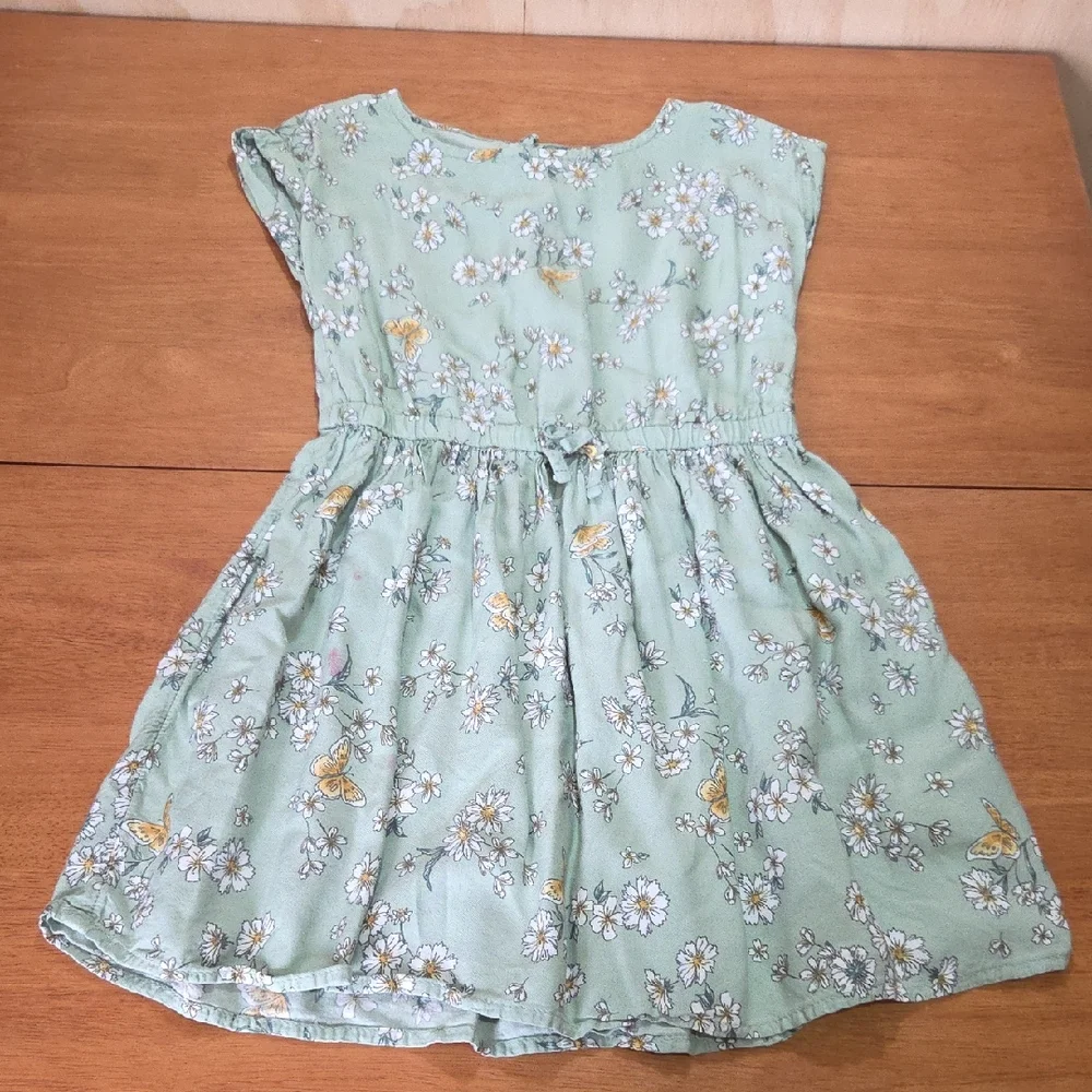 OshKosh B'gosh Green Floral Kids Dress Size 6/6X‎